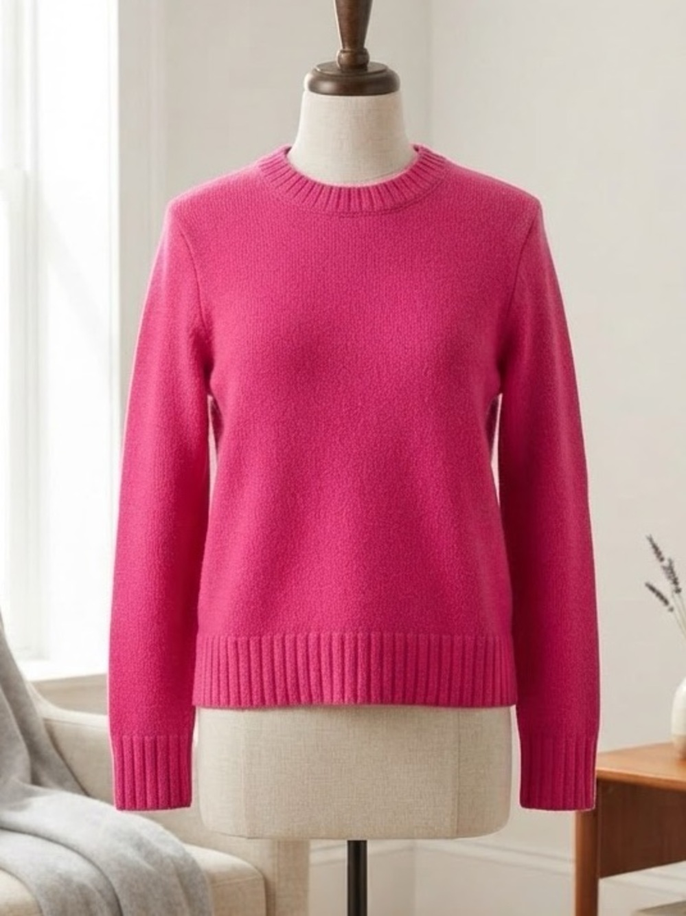 Ann Taylor Bright Fuchsia Crewneck Sweater